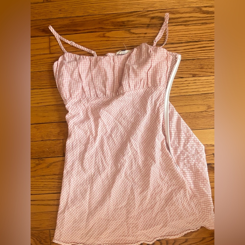 Urban Outfitters Pink Gingham Mini Dress